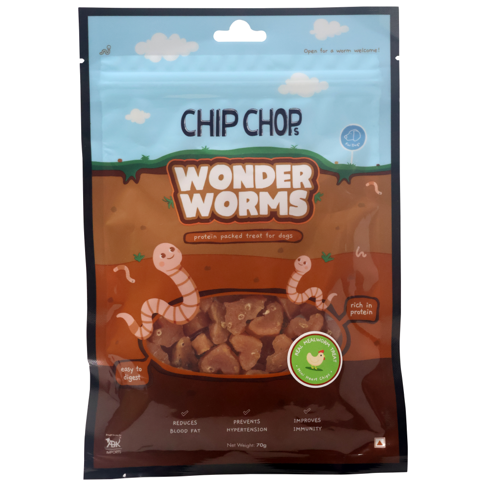 Buy Chip Chops Wonder Worms Mini Heart Chicken Chips with Real Mealworm